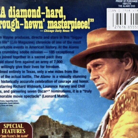 THE ALAMO DVD 1960 Widescreen, John Wayne, Richard Widmark, Laurence Harvey - Picture 3 of 5